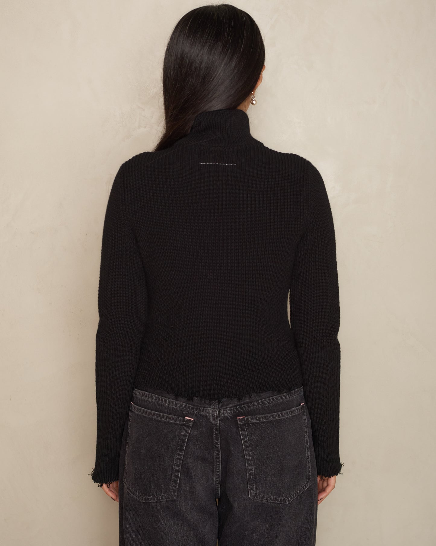 Black High Neck Zip Sportsjacket