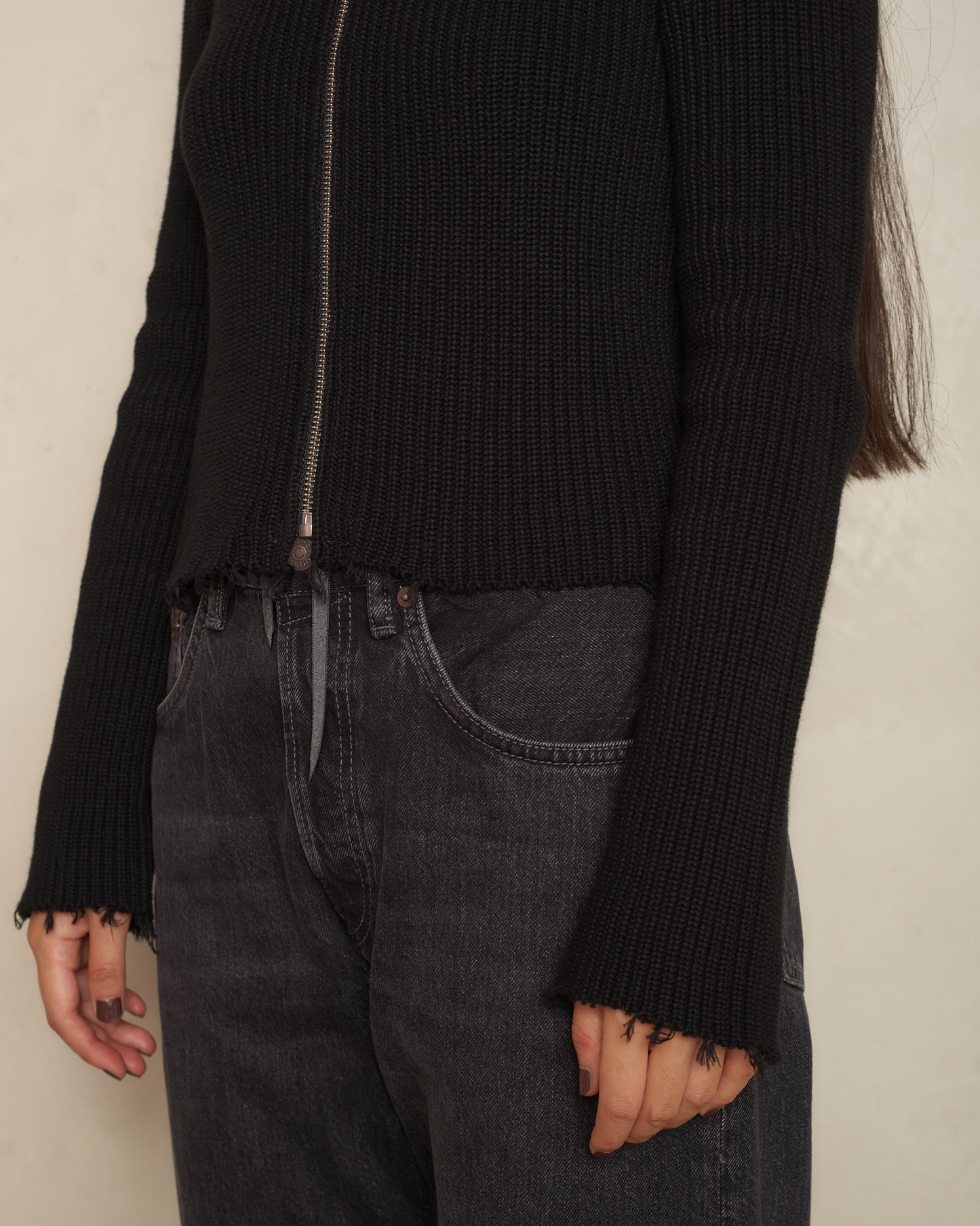 Black High Neck Zip Sportsjacket