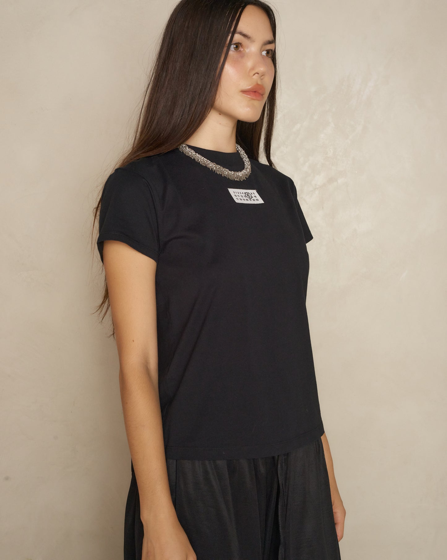 Black Logo 6 Fitted T-shirt
