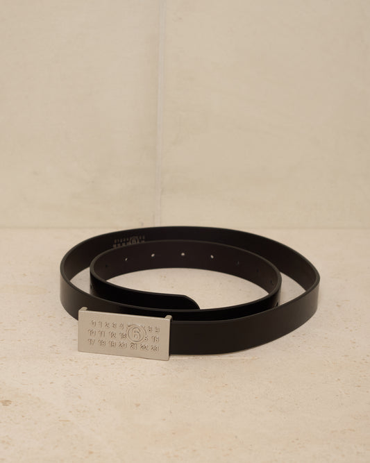 Black Leather Numeric Belt