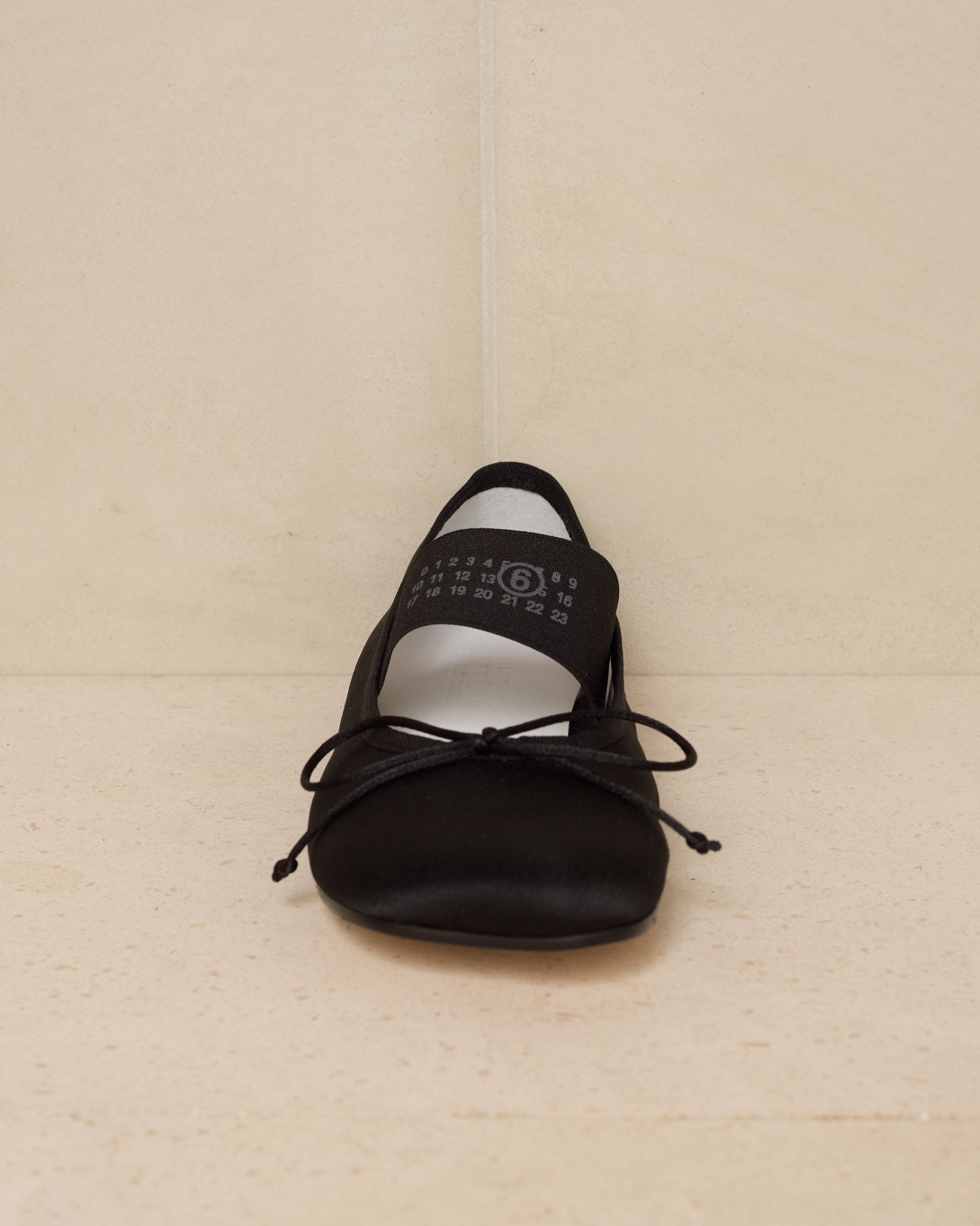 Black Satin Anatomic Ballerina Shoes