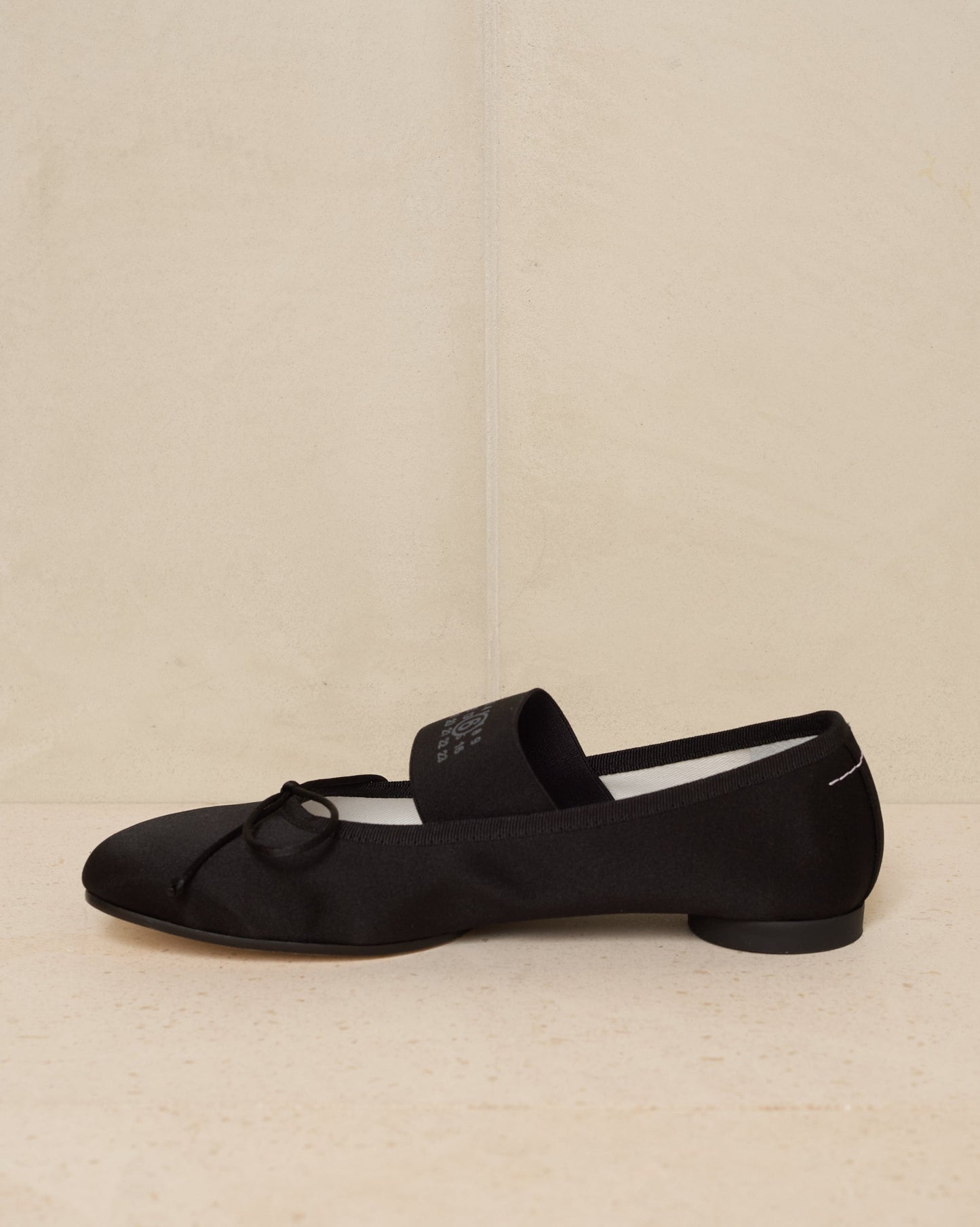 Black Satin Anatomic Ballerina Shoes