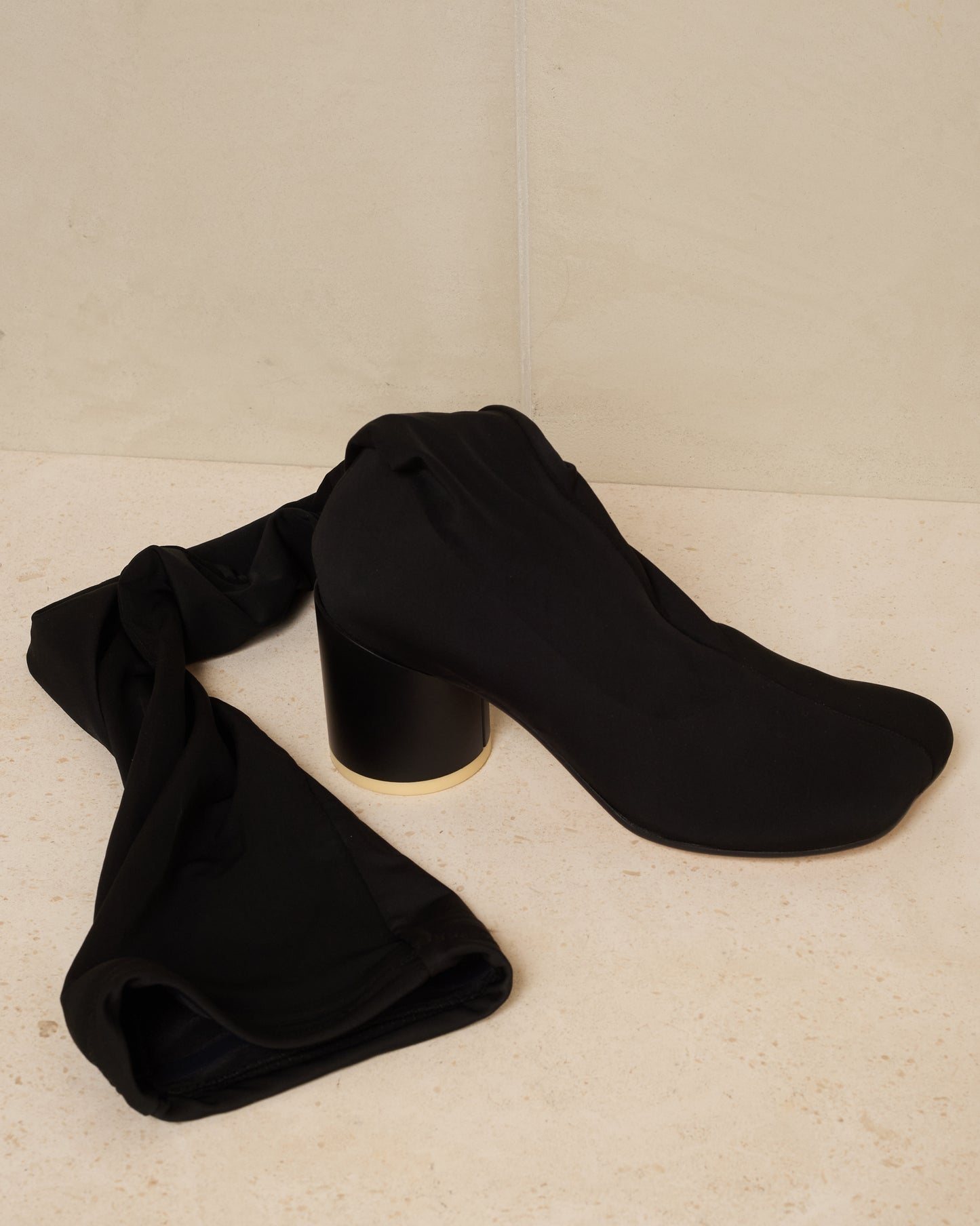 Black Thigh High Sock Boot