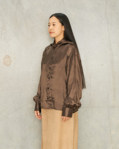Brown Twist Bow Blouse