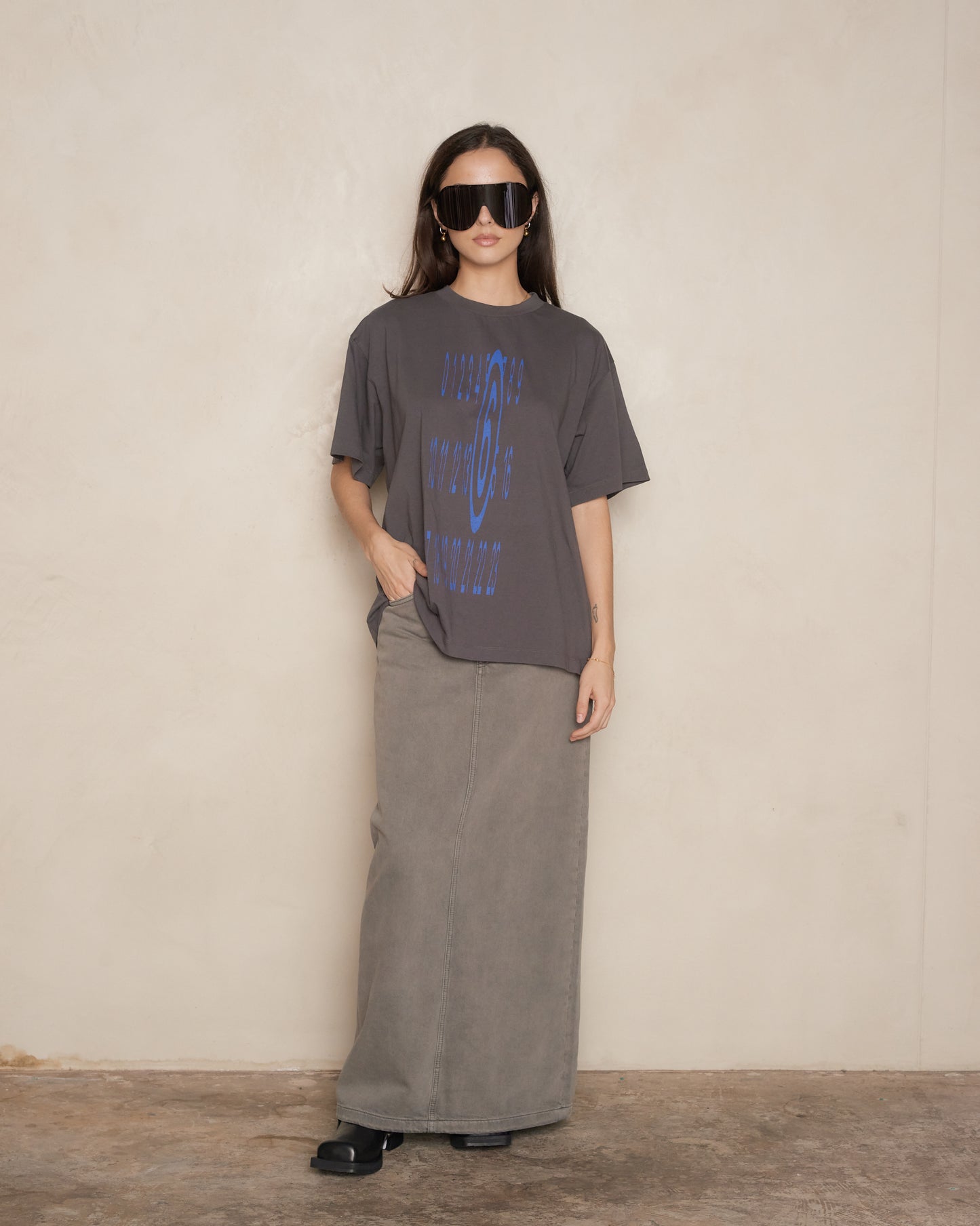 HANDSPUN RECORDS - Classic Front Print GREY Logo T-shirt