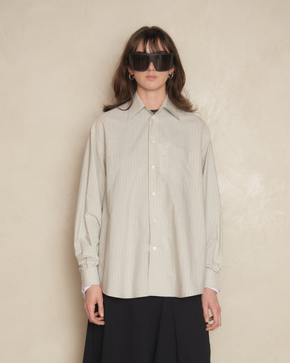Grey Stripe Panelled Shirt