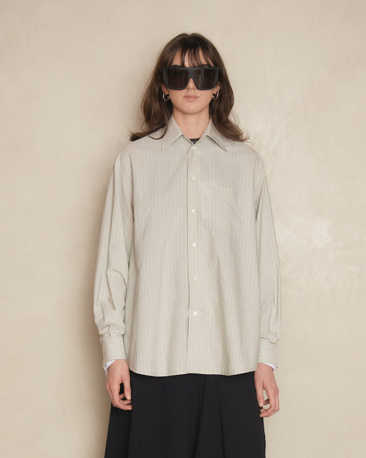 Grey Stripe Panelled Shirt