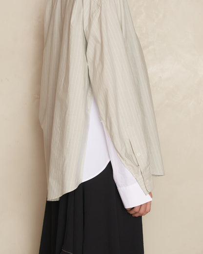 Grey Stripe Panelled Shirt