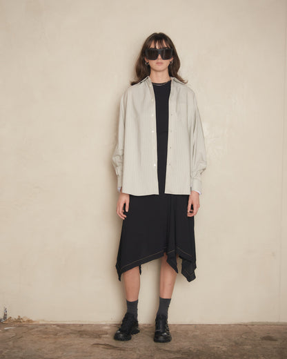 Grey Stripe Panelled Shirt