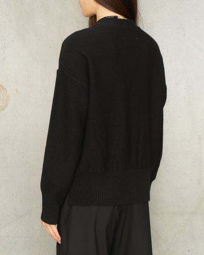 Black Deconstructed Knit Cardigan