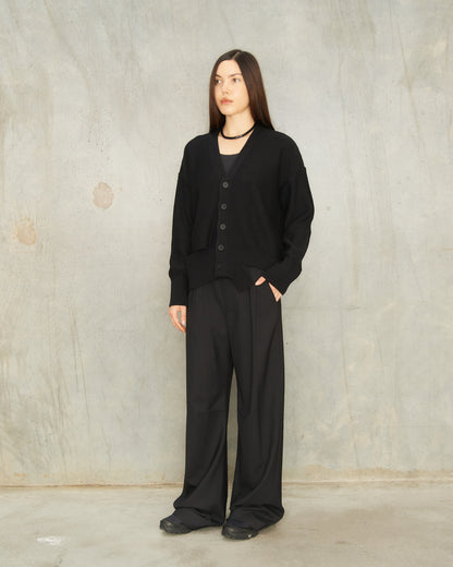 Black Exposed Dart Pants