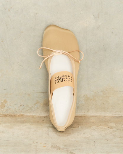 Olive Satin Anatomic Ballerina Shoes