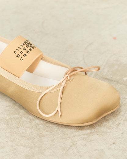 Olive Satin Anatomic Ballerina Shoes