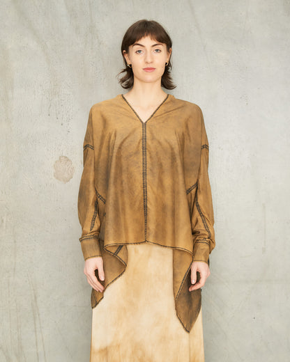 Rust Brown Silk Shirt