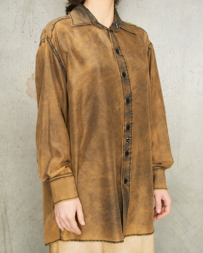 Rust Brown Silk Shirt