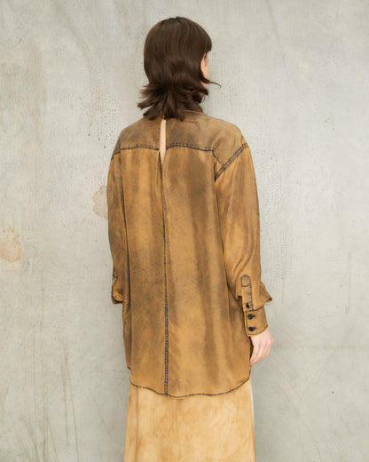 Rust Brown Silk Shirt