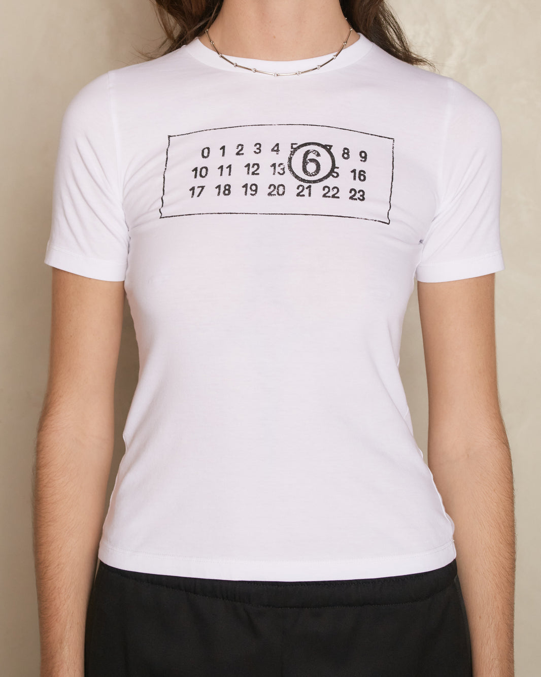 MM6 Maison Margiela T-shirt Bianca Con Numeric Logo M61020-MM02Y-M6100
