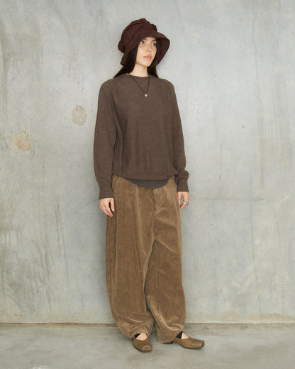 Beige Corduroy Balloon Pants