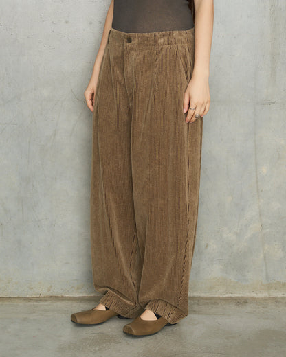 Beige Corduroy Balloon Pants