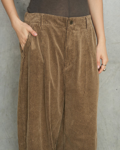 Beige Corduroy Balloon Pants