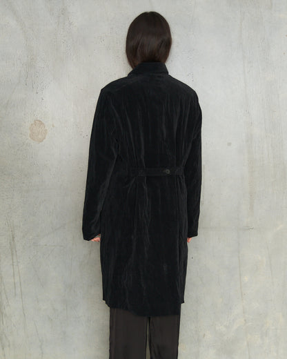 Black Brushed Balmacaan Coat