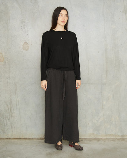 Black Cashmere Boatneck Pullover