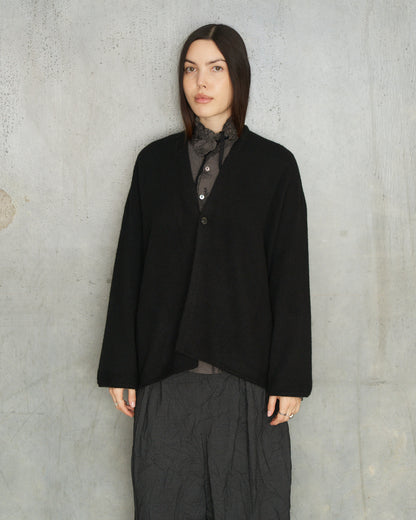 Black Cashmere Pattern Cardigan