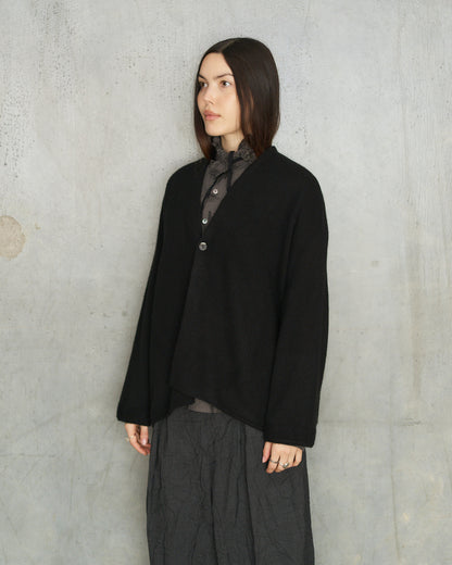 Black Cashmere Pattern Cardigan