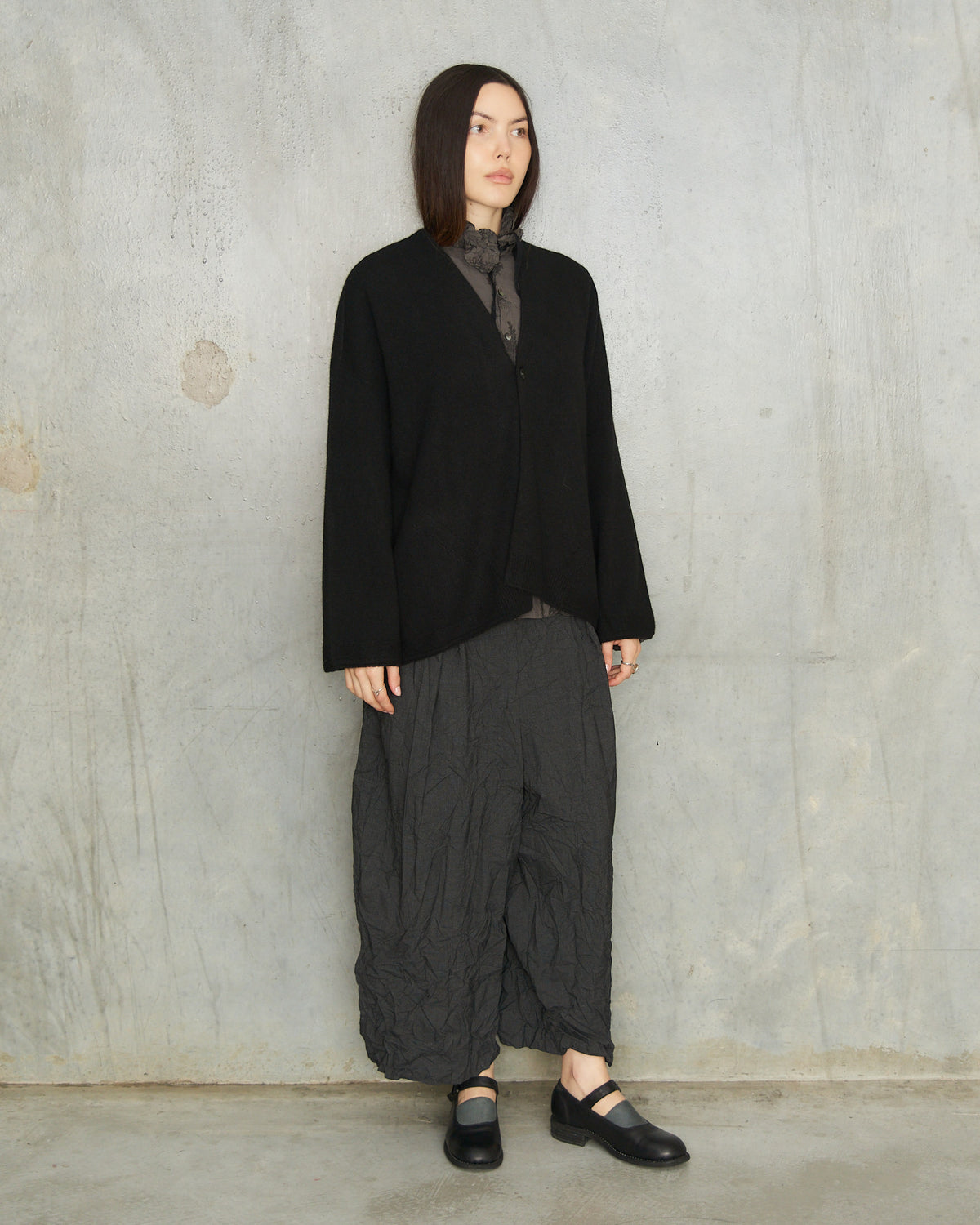 Black Cashmere Pattern Cardigan