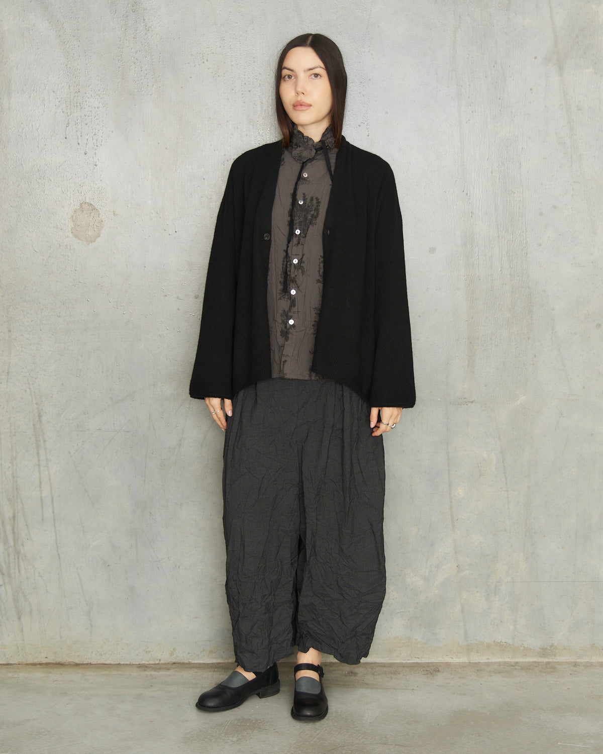 Black Cashmere Pattern Cardigan