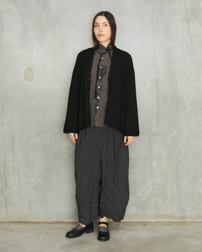 Black Cashmere Pattern Cardigan
