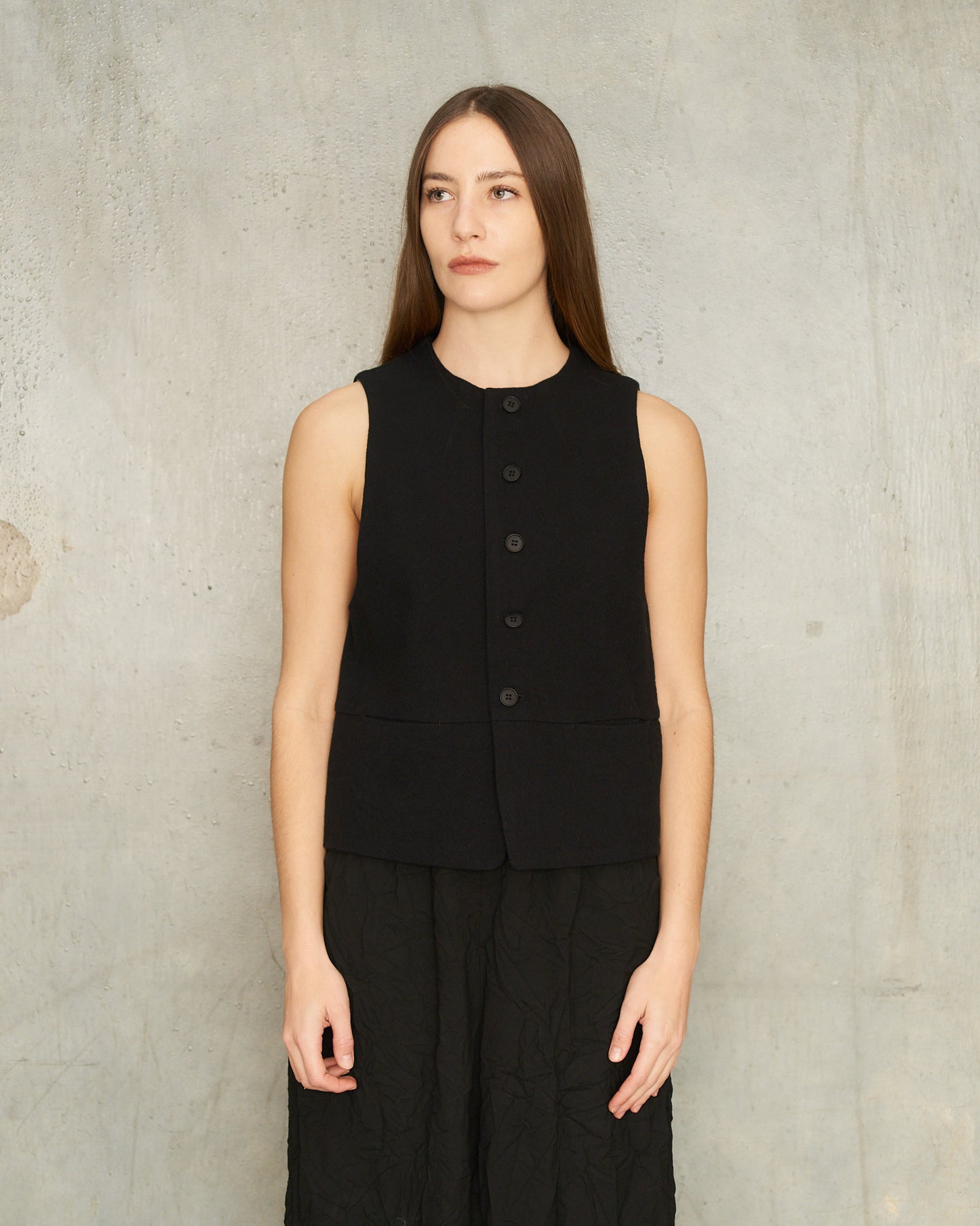 Black Crewneck Vest