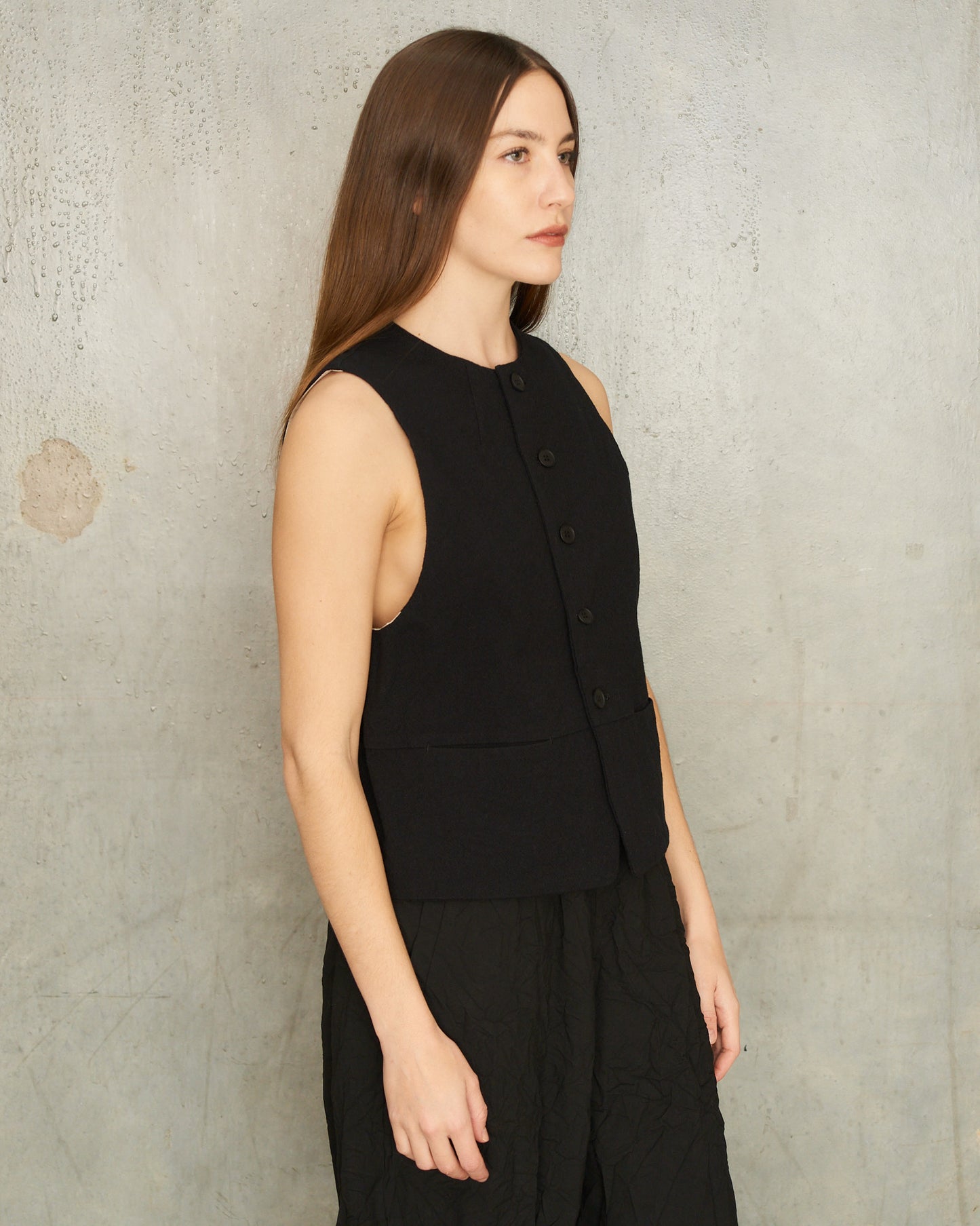 Black Crewneck Vest