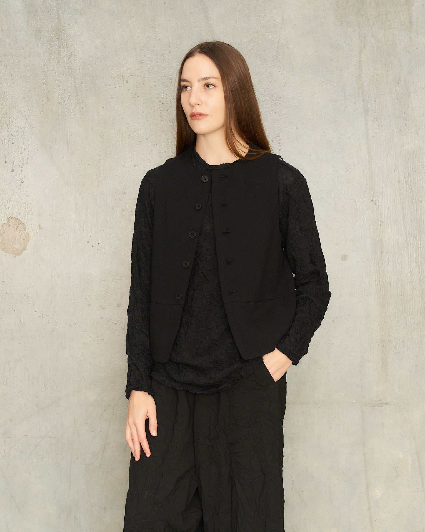 Black Crewneck Vest