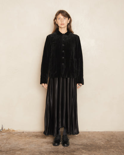 Black Crinkled Velvet Jacket