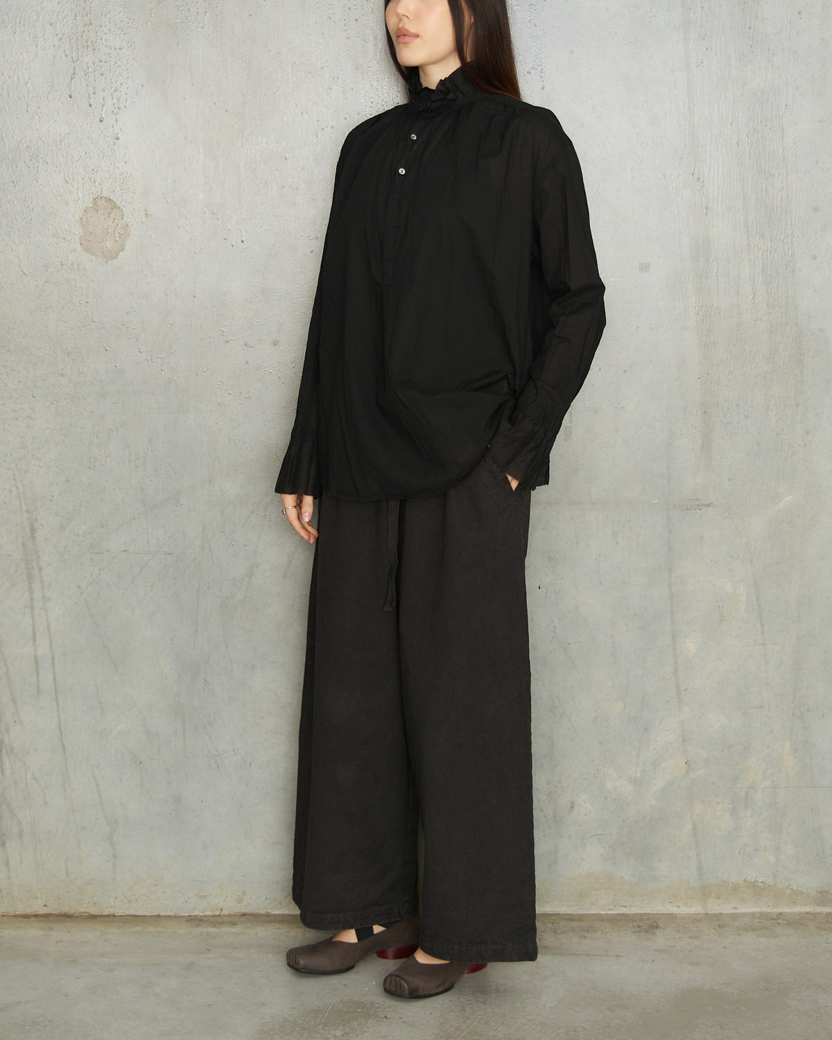 Black Organic Cropped Trousers