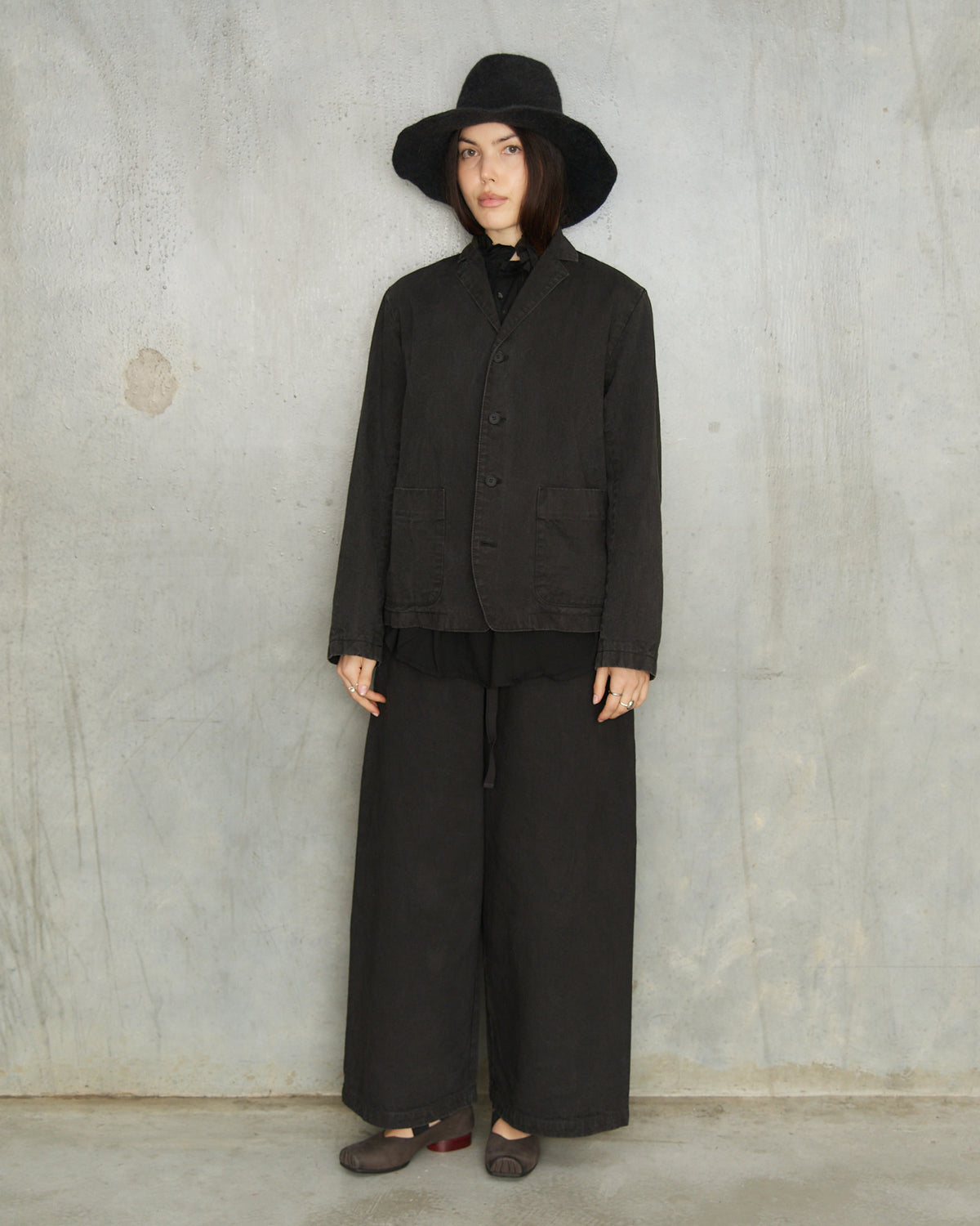 Black Organic Cropped Trousers