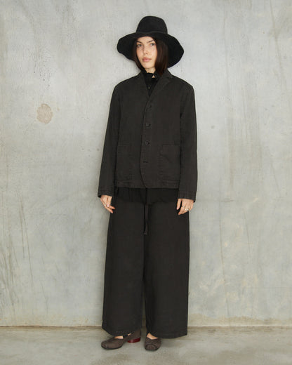 Black Organic Cropped Trousers