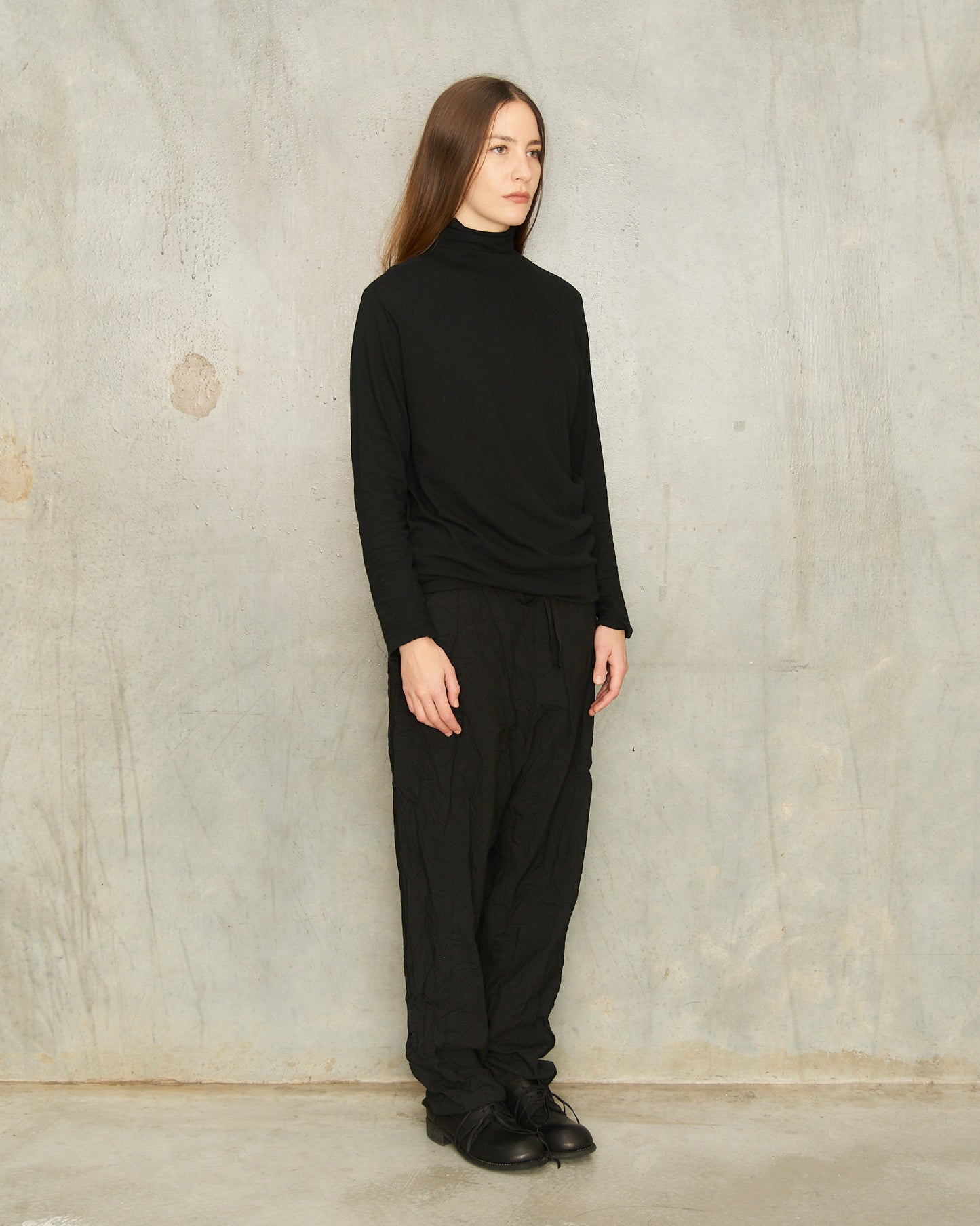 Black Stretch Easy Pants