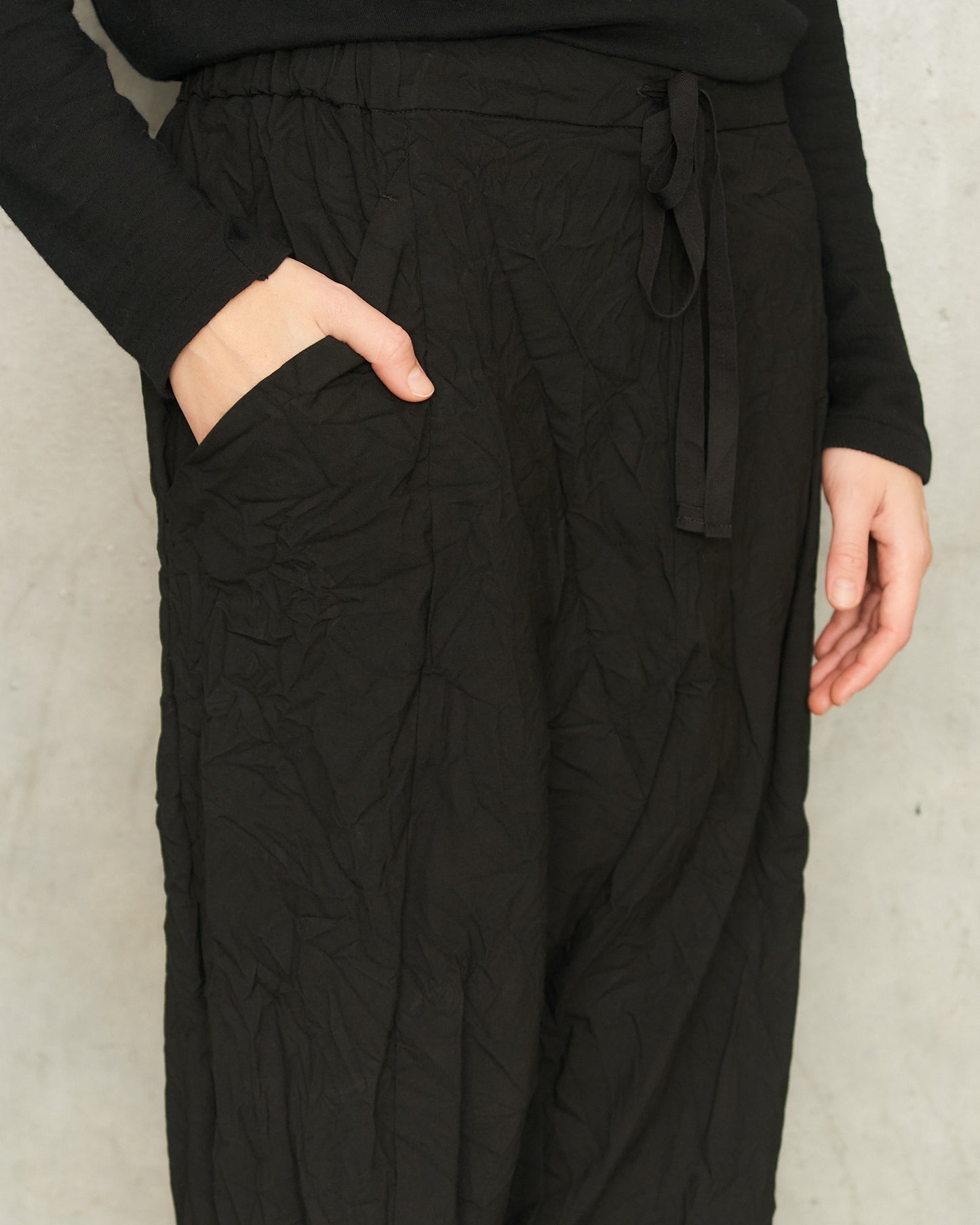 Black Stretch Easy Pants