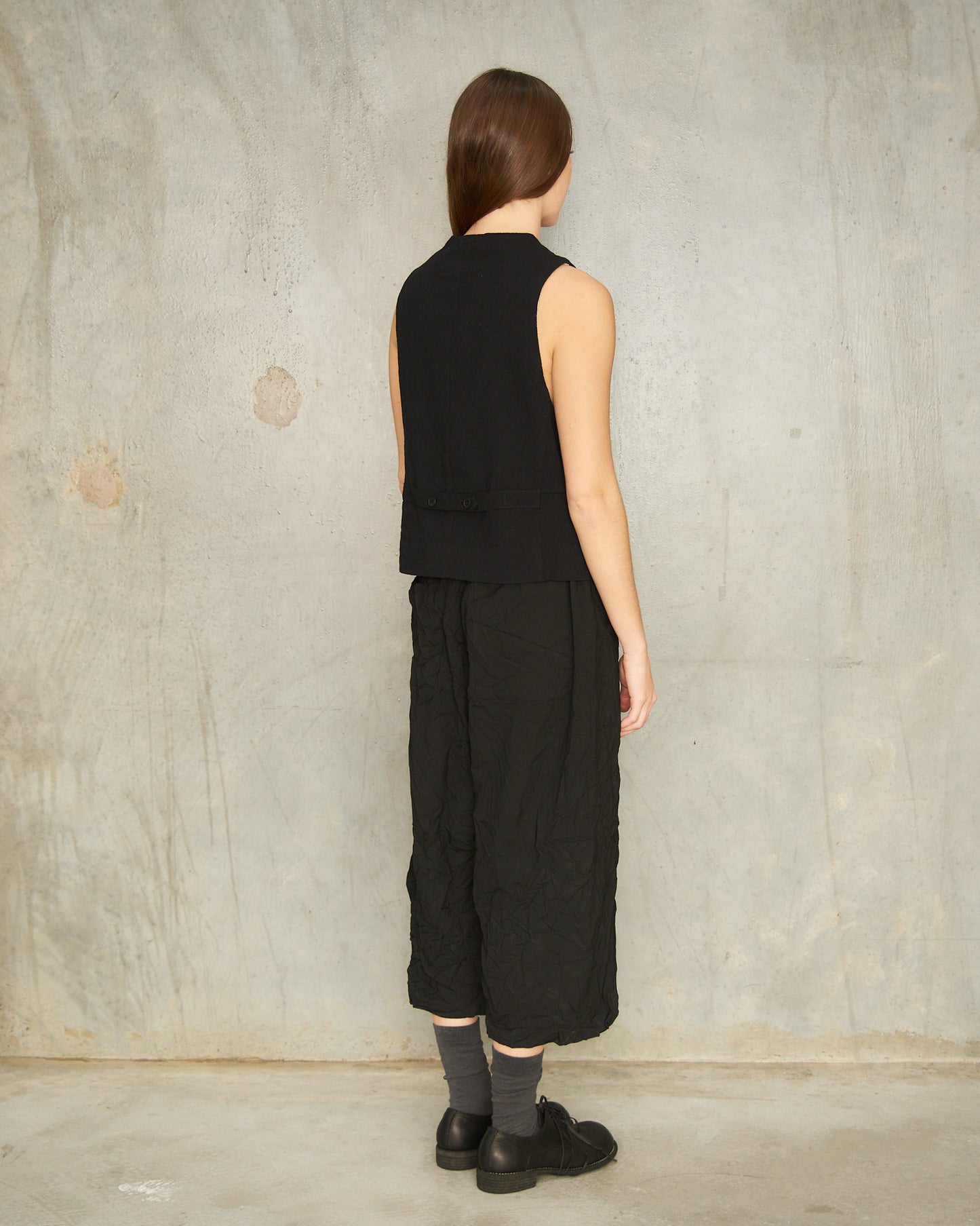 Black Stretch Sarouel Pants