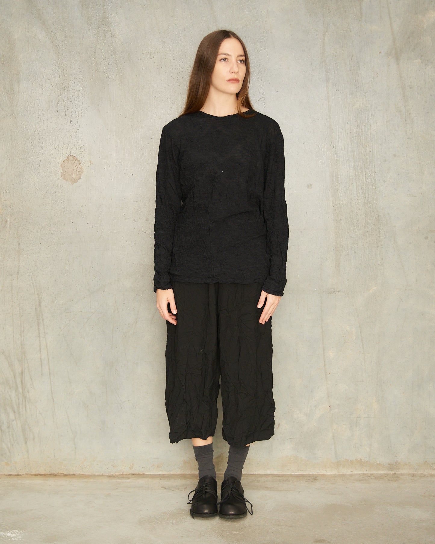Black Stretch Sarouel Pants