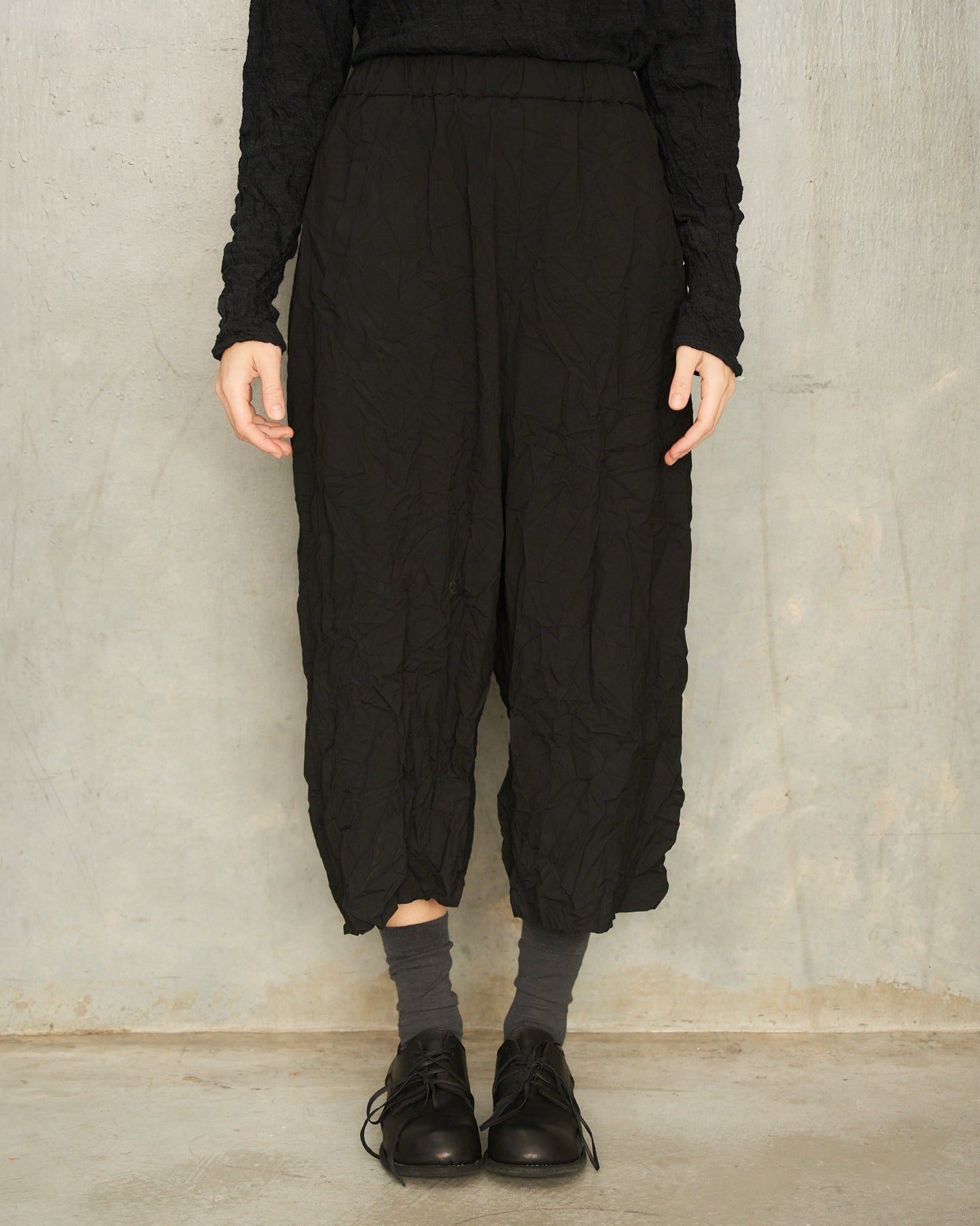 Black Stretch Sarouel Pants