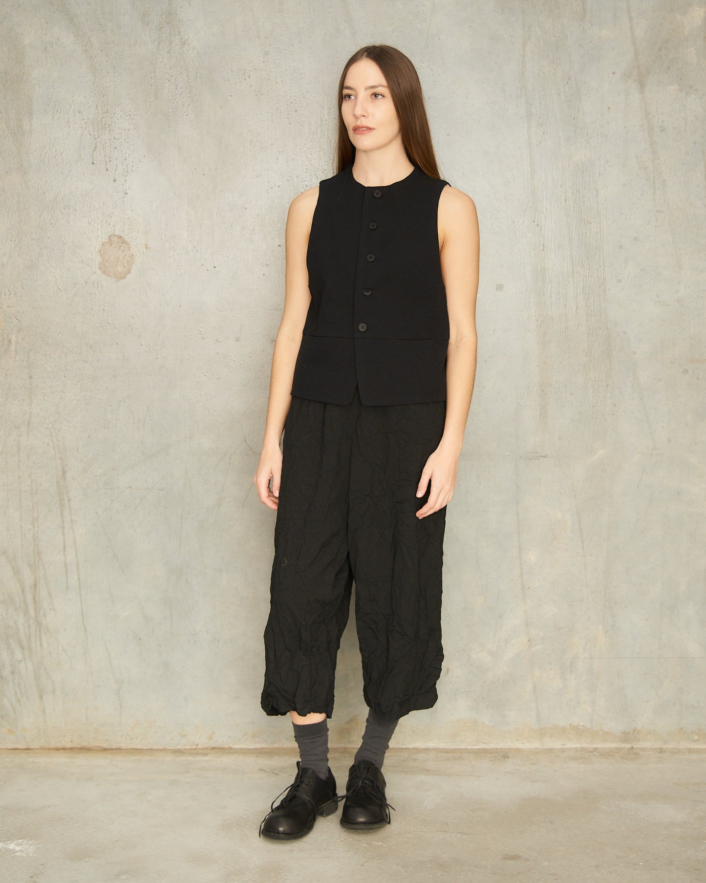 Black Stretch Sarouel Pants