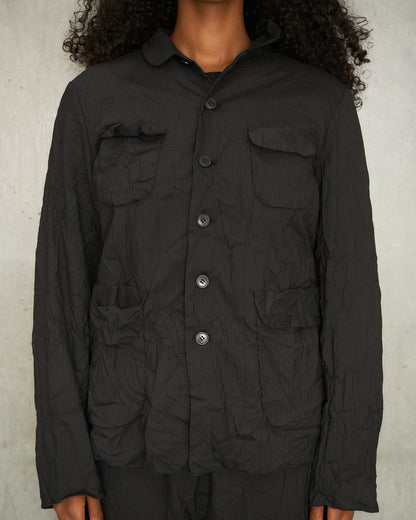 Black Stripe Crinkle Jacket