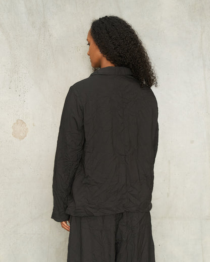 Black Stripe Crinkle Jacket