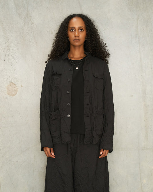 Black Stripe Crinkle Jacket