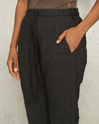 Black Stripe Tapered Pants