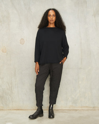 Black Stripe Tapered Pants