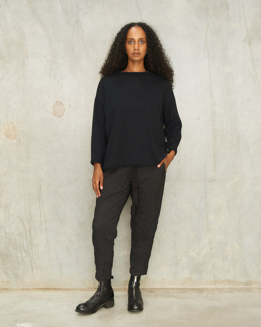 Black Stripe Tapered Pants